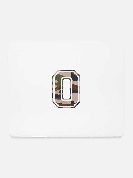 O, Monogramm, Camouflage Grün-Braun - Mousepad (Querformat) - Weiß