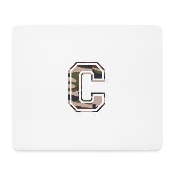 C, Monogram, Camouflage Green-Brown - Mouse Pad (horizontal) - white - Front