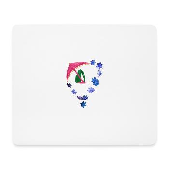 Parapluie scintillant et anneau de fleurs - Tapis de souris (format paysage) - blanc - Devant