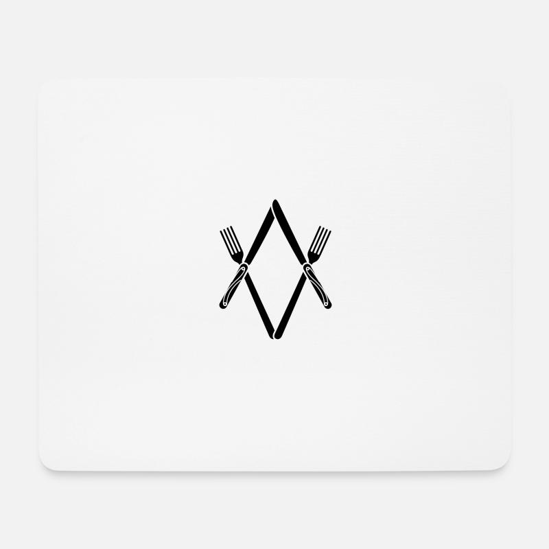 Freimaurer Besteck / Cutlery - Mousepad (Querformat) - Weiß