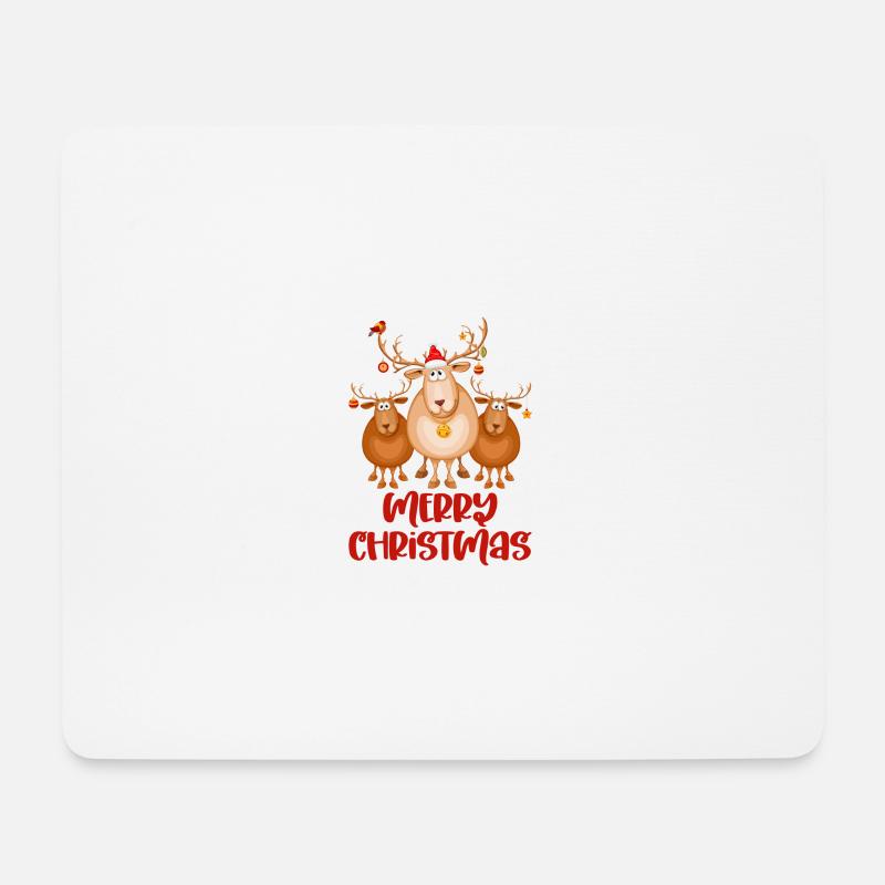 Rentier Weihnachten Christmas Geschenk - Mousepad (Querformat) - Weiß