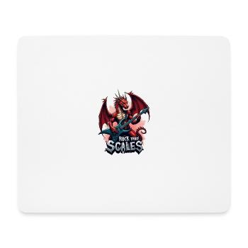 Drache mit Rockgitarre - Mousepad (Querformat) - Weiß - Vorne