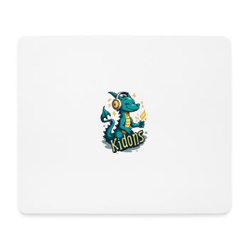 Drachenmusik mit Kopfhörer Kids - Mousepad (Querformat) - Weiß - Vorne