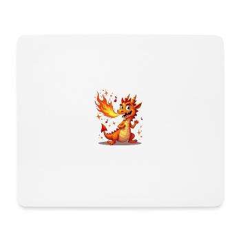 Flammenmelodie Drachenfigur - Mousepad (Querformat) - Weiß - Vorne