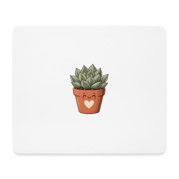 Kaktus und Sukkulente – Sukkulente - Mousepad (Querformat) - Weiß - Vorne