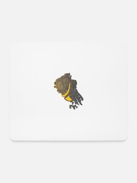 Steampunk Eule - Mousepad (Querformat) - Weiß