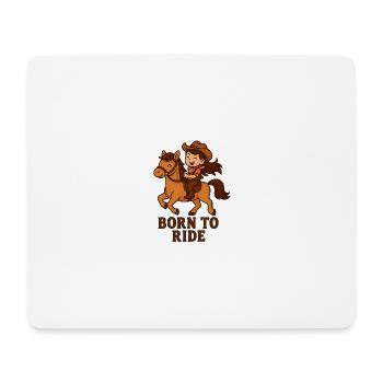 Cavalière au galop Born to ride - Tapis de souris (format paysage) - blanc - Devant