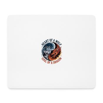 Herz des Wolfes, Seele des Drachen - Mousepad (Querformat) - Weiß - Vorne
