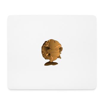 Plumpiges Spiegelkarpfen-Cartoon-Angeldesign - Mousepad (Querformat) - Weiß - Vorne