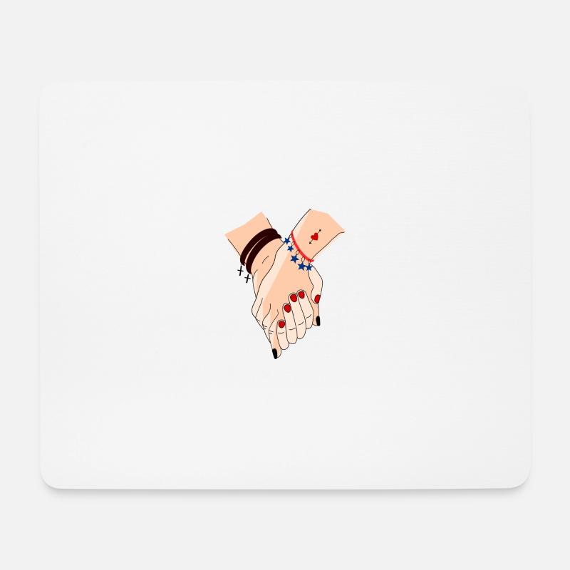 Hände ineinander verschlungen, um zusammen zu sein - Mousepad (Querformat) - Weiß