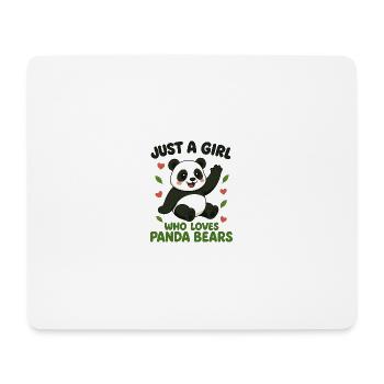 Pandas mignons, juste une fille qui aime les pandas - Tapis de souris (format paysage) - blanc - Devant