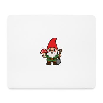 Garten Gnomenheld mit Pilz - Mousepad (Querformat) - Weiß - Vorne