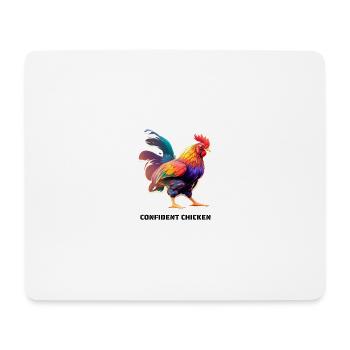 CONFIDENT CHICKEN - Mousepad (Querformat) - Weiß - Vorne