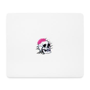 Punks Not Dead - Totenkopf Punk Rock Musik - Alt - Mousepad (Querformat) - Weiß - Vorne