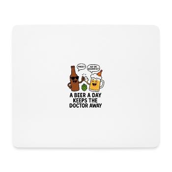 Festive beer and hop charm - Mouse Pad (horizontal) - white - Front