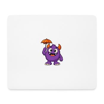 Süßes Halloween-Monster mit einem winzigen Regenschirm - Mousepad (Querformat) - Weiß - Vorne