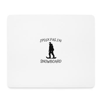 J'peux pas j'ai snowboard - Tapis de souris (format paysage) - blanc - Devant