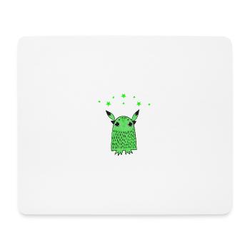 Gentle Green Monster with Stars - Mouse Pad (horizontal) - white - Front