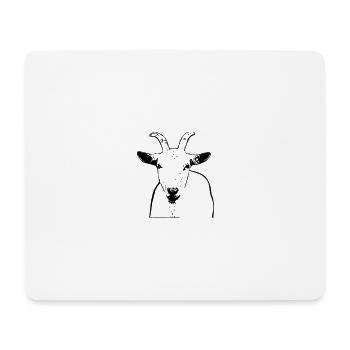 ziege umriss - Mousepad (Querformat) - Weiß - Vorne