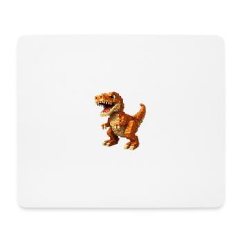 Oranger Pixel-T-Rex - Mousepad (Querformat) - Weiß - Vorne