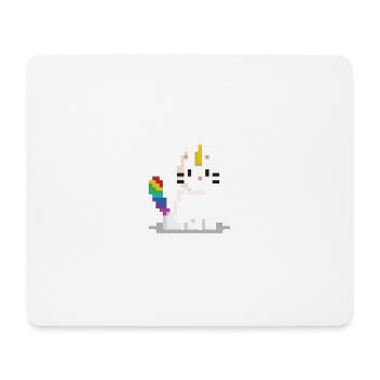 Pixel Einhorn Katze - Mousepad (Querformat) - Weiß - Vorne