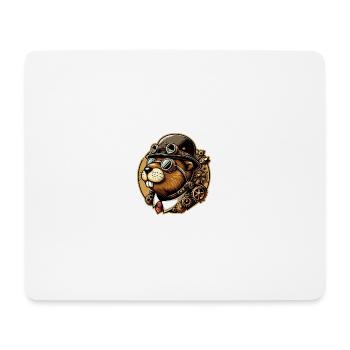 Biber Steampunk Retro - Mousepad (Querformat) - Weiß - Vorne