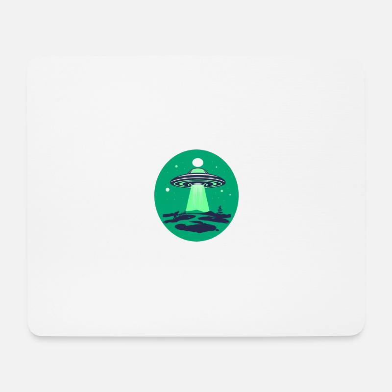 UFO-Besucher - Mousepad (Querformat) - Weiß