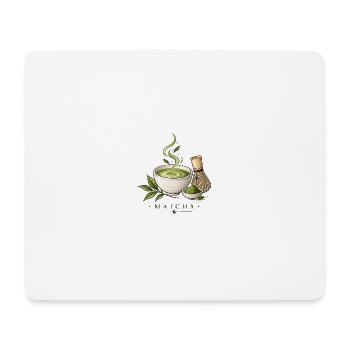 Matcha Ritual Illustration - Mousepad (Querformat) - Weiß - Vorne