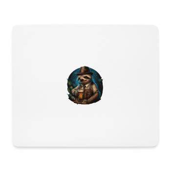 Bier Faultier - Mousepad (Querformat) - Weiß - Vorne
