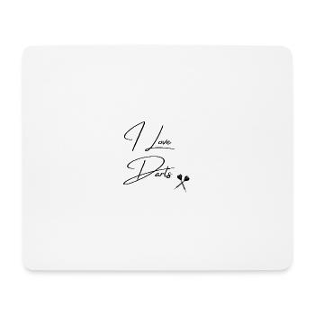 I love Darts - Mousepad (Querformat) - Weiß - Vorne