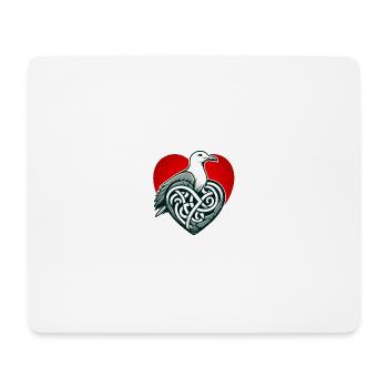 Herring Gull Heart - Mouse Pad (horizontal) - white - Front