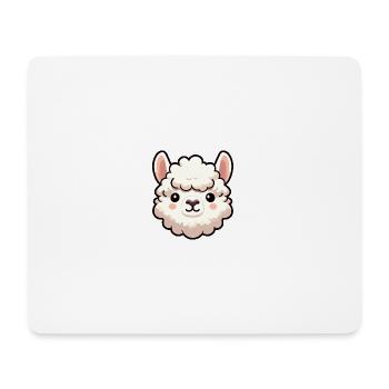 Comic Alpaca Baby Head - Mouse Pad (horizontal) - white - Front