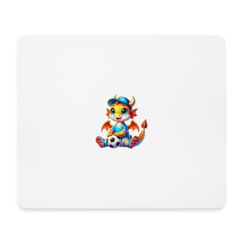 Le joyeux dragon du football - Tapis de souris (format paysage) - blanc - Devant