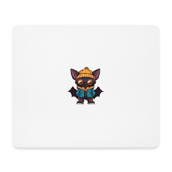 Fledermaus Winter Comic - Mousepad (Querformat) - Weiß - Vorne