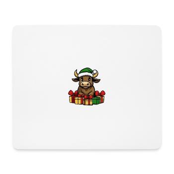 Bulle Weihnachten Comic Geschenke Taurus - Mousepad (Querformat) - Weiß - Vorne