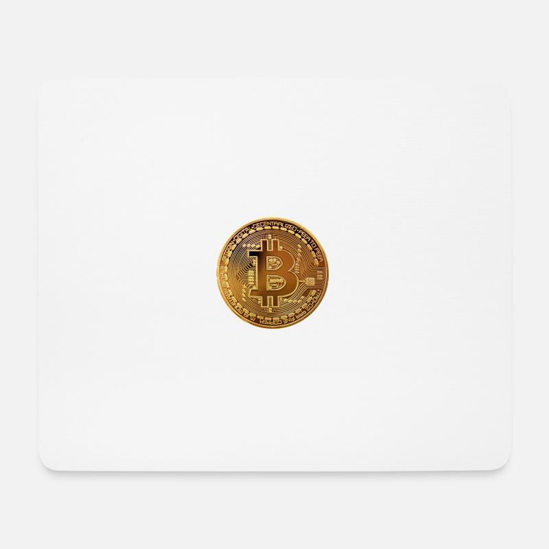 bitcoin Goldstück - Mousepad (Querformat) - Weiß