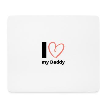 J’aime mon papa en disant fête des pères Amour papa père - Tapis de souris (format paysage) - blanc - Devant