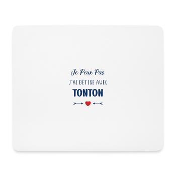 Je peux pas j'ai bêtise avec tonton - Tapis de souris (format paysage) - blanc - Devant