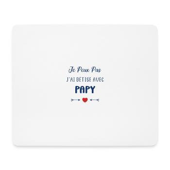 Je peux pas j'ai bêtise avec papy - Tapis de souris (format paysage) - blanc - Devant