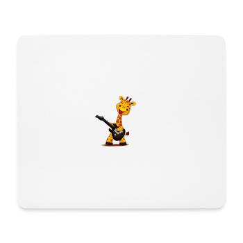 Girafe avec guitare - Tapis de souris (format paysage) - blanc - Devant
