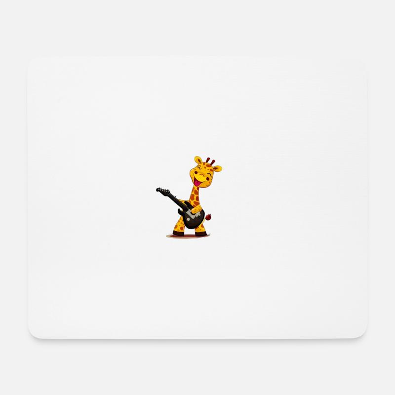 Giraffe with guitar - Mouse Pad (horizontal) - white