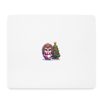 Igel-Weihnachten - Mousepad (Querformat) - Weiß - Vorne