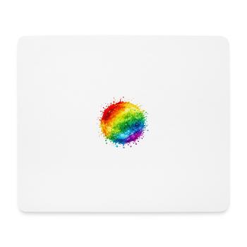 Regenbogenfarbene Farbspritzer Explosion - Mousepad (Querformat) - Weiß - Vorne