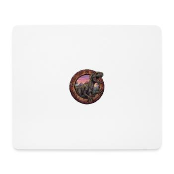 Velociraptor in the volcanic ring at sunset - Mouse Pad (horizontal) - white - Front