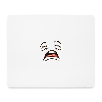 Lazy Face Cartoon - Mousepad (Querformat) - Weiß - Vorne