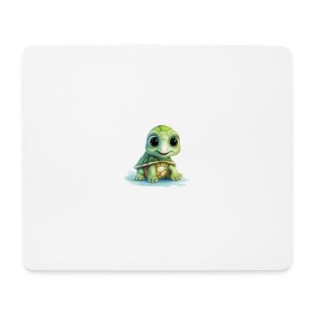 petite tortue mignonne - Tapis de souris (format paysage) - blanc - Devant