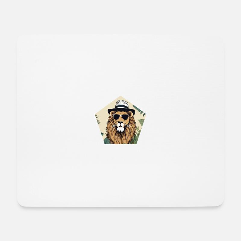Mister Lion - Mousepad (Querformat) - Weiß