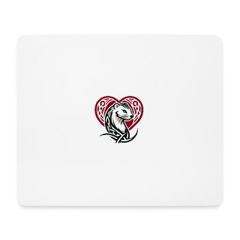 Ermine Tribal Heart from Brittany - Mouse Pad (horizontal) - white - Front