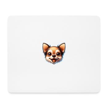Chihuahua Dog Head Comic Cartoon - Mouse Pad (horizontal) - white - Front