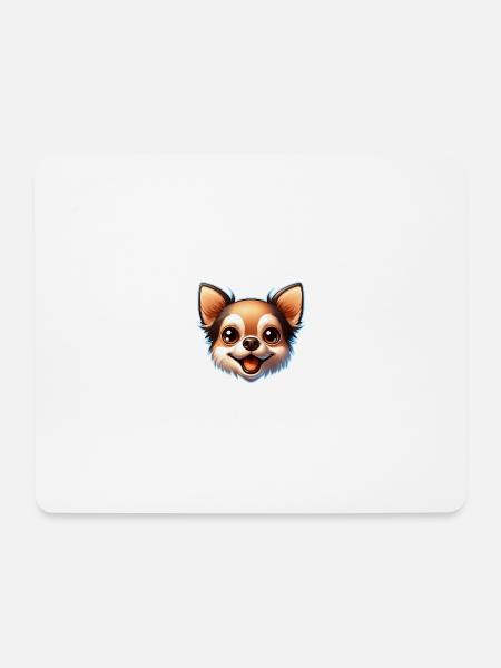 Chihuahua Hund Kopf Comic Cartoon - Mousepad (Querformat) - Weiß